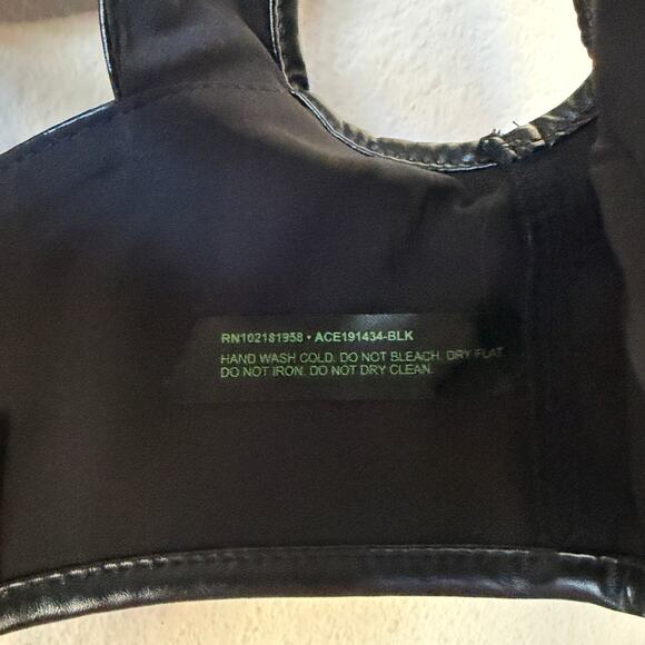 NWT New Club Exx Black Harness Cut Out Lace Up Bra Top Size XL - Picture 5 of 6